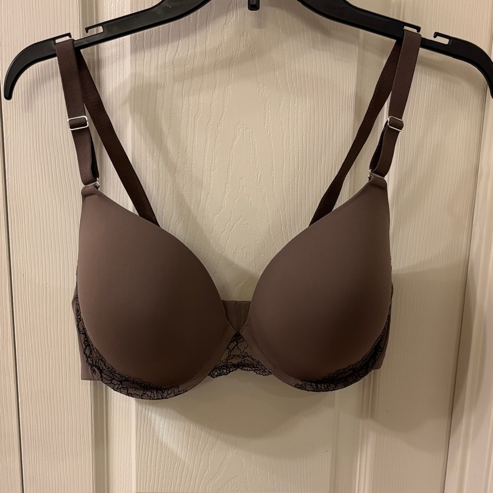 Soma Brown Lace-Trim Embraceable Full Coverage Bra